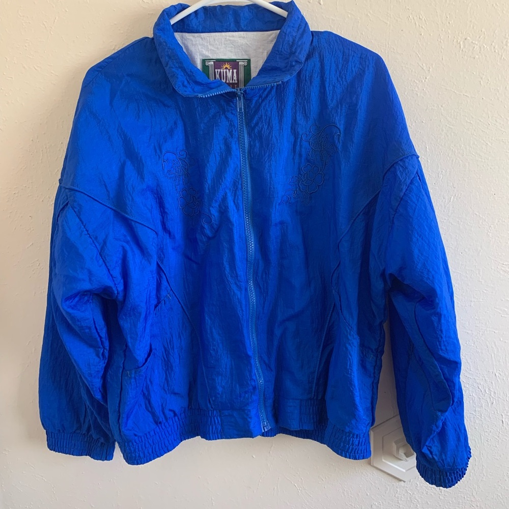 90s embroidered windbreaker size small